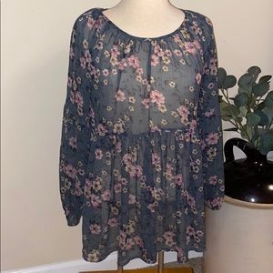 American Eagle Outfitters Floral Babydoll Top